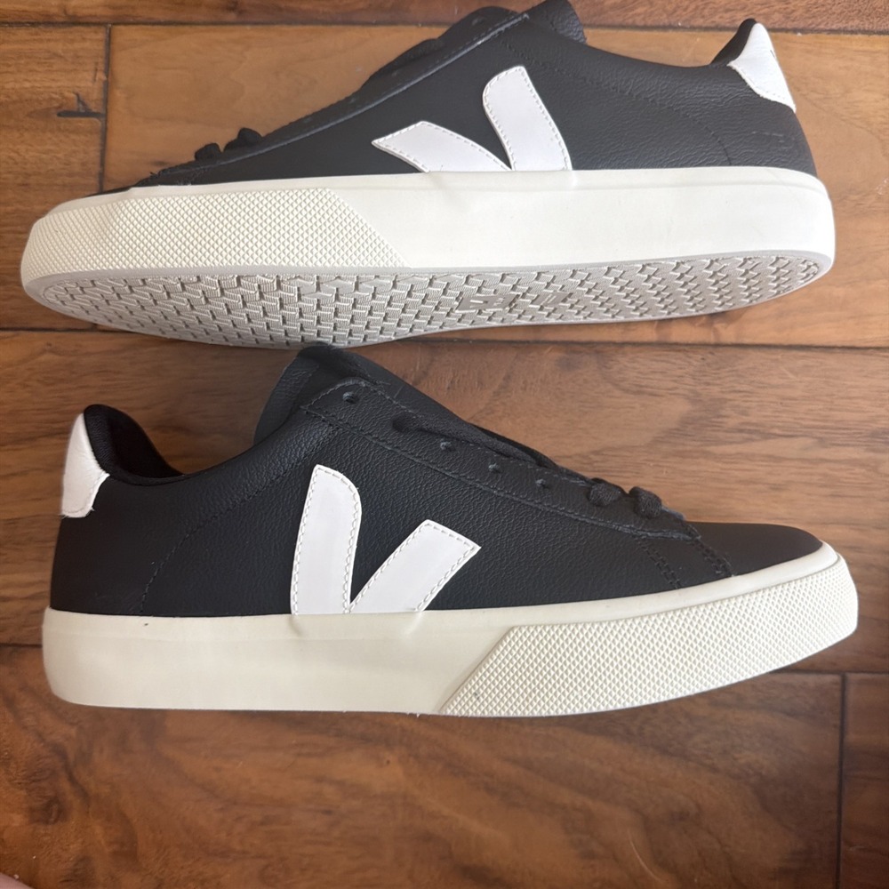 Veja Womens Black Sz 9 Mens 7 Campo Chrome Leather Lifestyle Sneakers NIB - Picture 5 of 7
